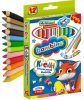 Jumbo színes ceruzák, 12 szín és hegyező Bambino