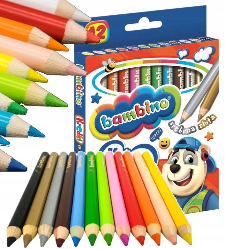 Jumbo színes ceruzák, 12 szín, Bambino