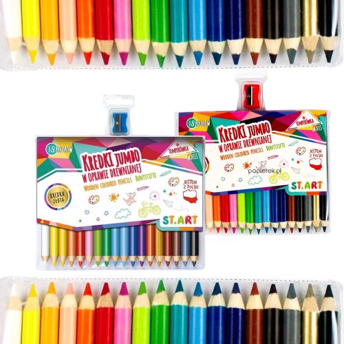 Jumbo színes ceruzák, 18 szín és hegyező, ST.ART