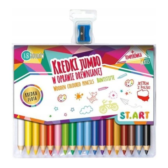 Jumbo színes ceruzák, 18 szín és hegyező, ST.ART