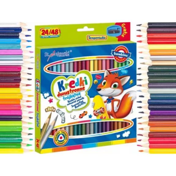 Kétvégű színes ceruzák, 24 db, Bambino