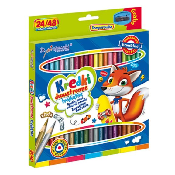 Kétvégű színes ceruzák, 24 db, Bambino