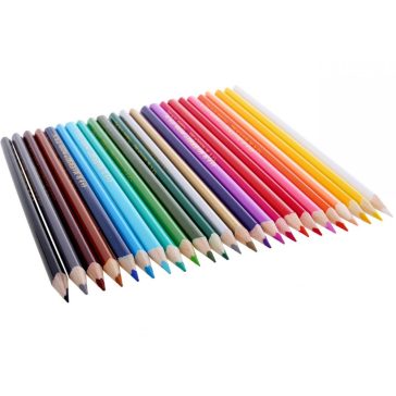 Háromszögletű színes ceruzák, 24 szín, 18 cm, Bambino