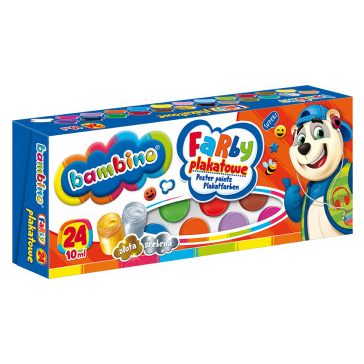 Tempera festék, 24 színű, 10 ml, Bambino