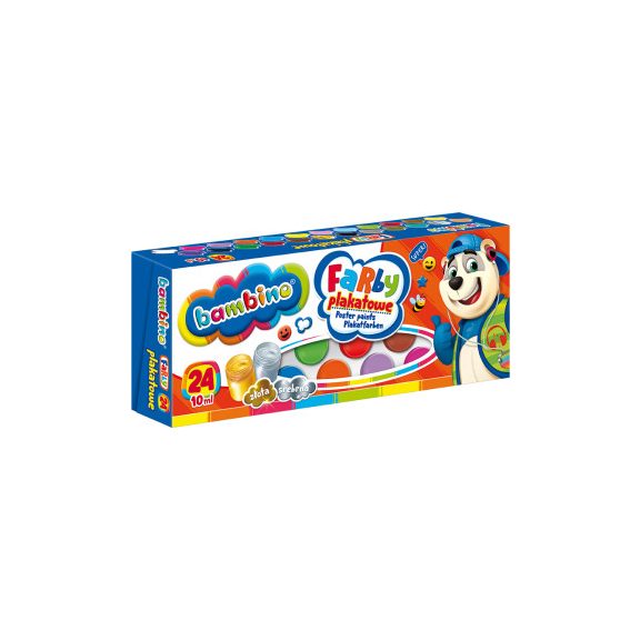 Tempera festék, 24 színű, 10 ml, Bambino Tempera festék, 24 színű, 10 ml, Bambino