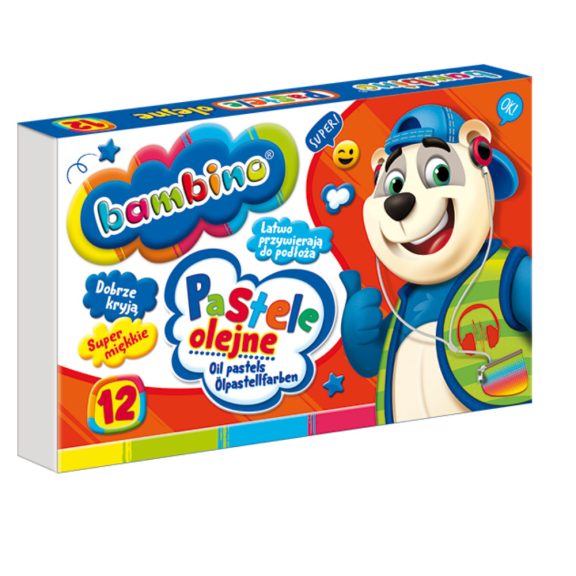 Olajpasztell kréták, 12 szín, BAMBINO Olajpasztell kréták, 12 szín, BAMBINO