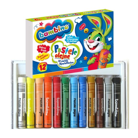 Olajpasztell kréták, 12 szín, BAMBINO Olajpasztell kréták, 12 szín, BAMBINO