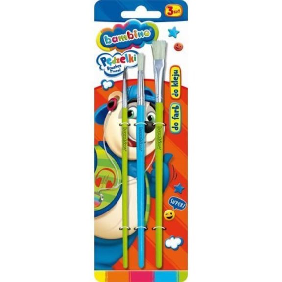 Festék- és ragasztóecset készlet, 3 db, BAMBINO Festék- és ragasztóecset készlet, 3 db, BAMBINO