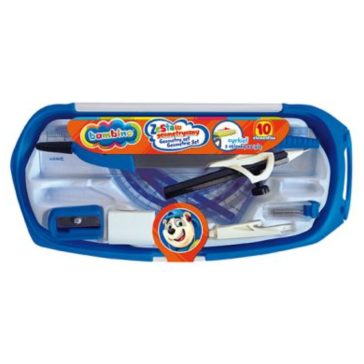 Körző és vonalzó készlet, 10 db, STANDARD, BAMBINO