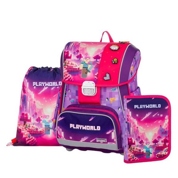 Iskolatáska szett OXY Premium 3 részes Playworld Girl tolltartóval és tornazsákkal Iskolatáska szett OXY Premium 3 részes Playworld Girl tolltartóval és tornazsákkal