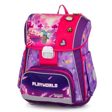   Iskolatáska szett OXY Premium 3 részes Playworld Girl tolltartóval és tornazsákkal