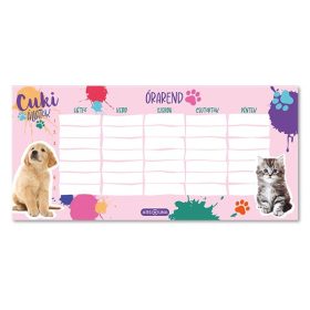 Órarend ARS UNA egylapos kétoldalas Cuki állatok