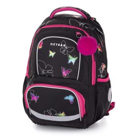 Hátizsák OXY Next Butterfly fekete-pink