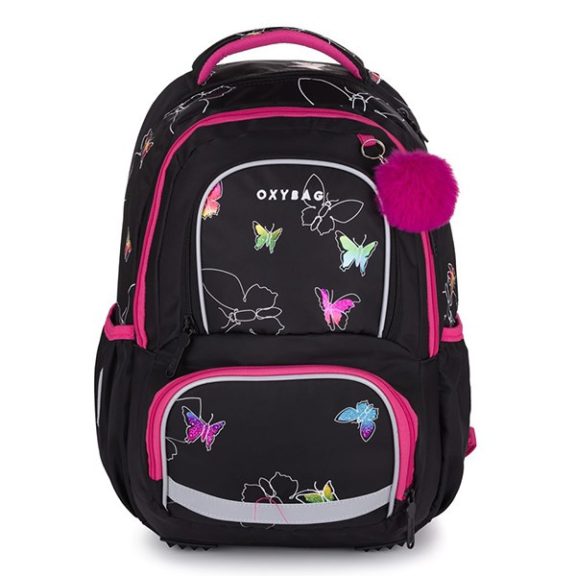 Hátizsák OXY Next Butterfly fekete-pink